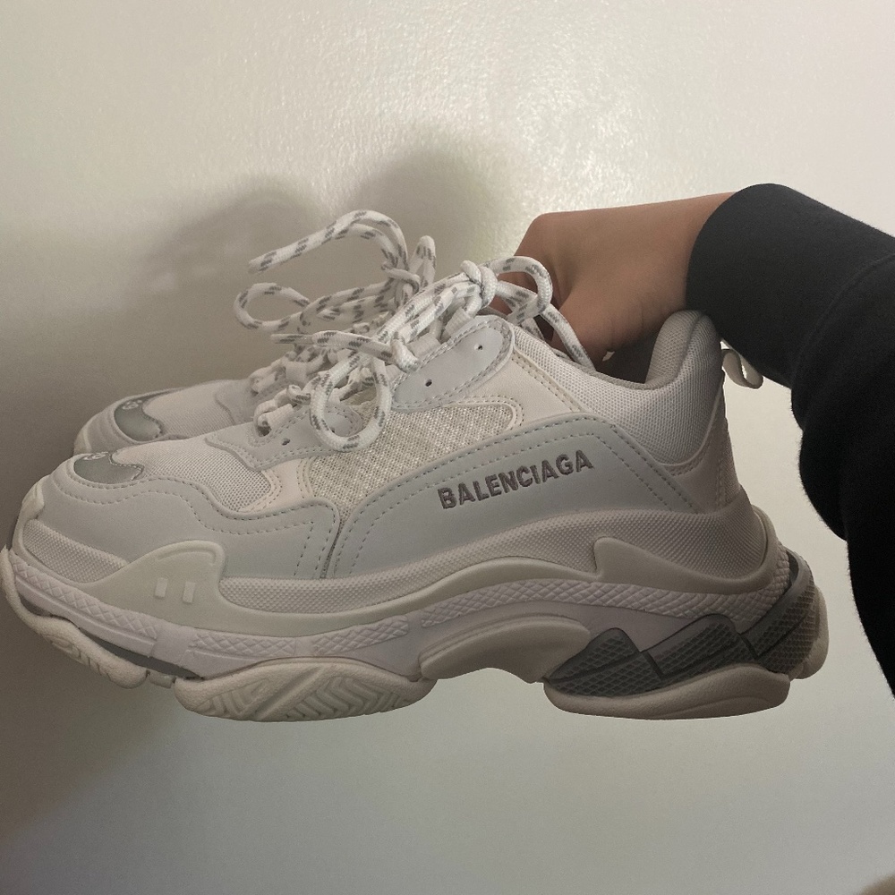 “Balenciaga” triple white sneakers